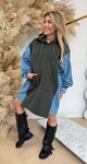 LONG DENIM HOODIE ARMYGREEN