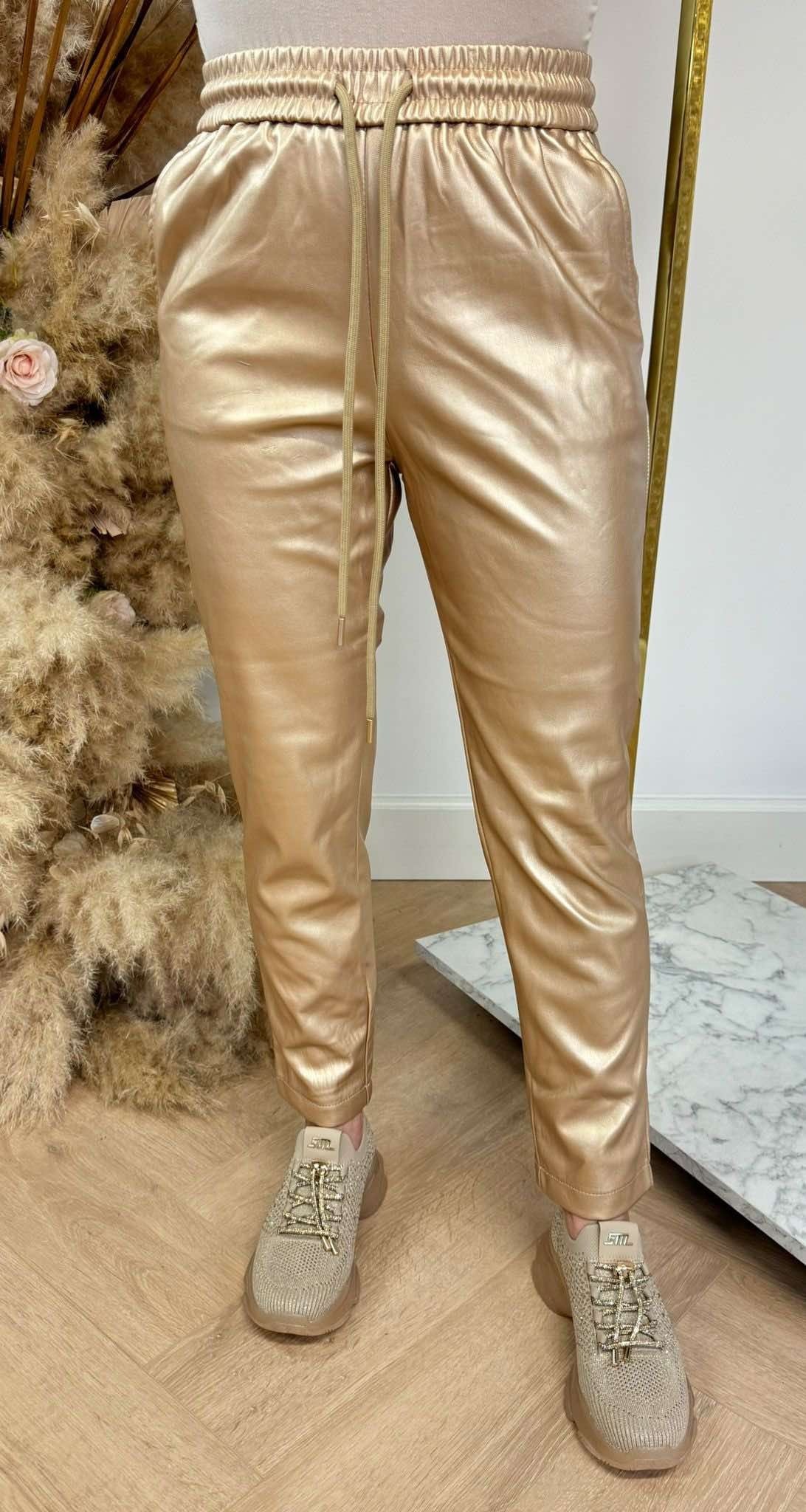 MUSTHAVE LEATHER LOOK PANTS 3869 GOLD