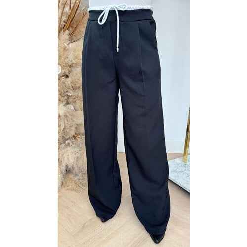 STRAIGHT LEG PANTALON PANTS BLACK