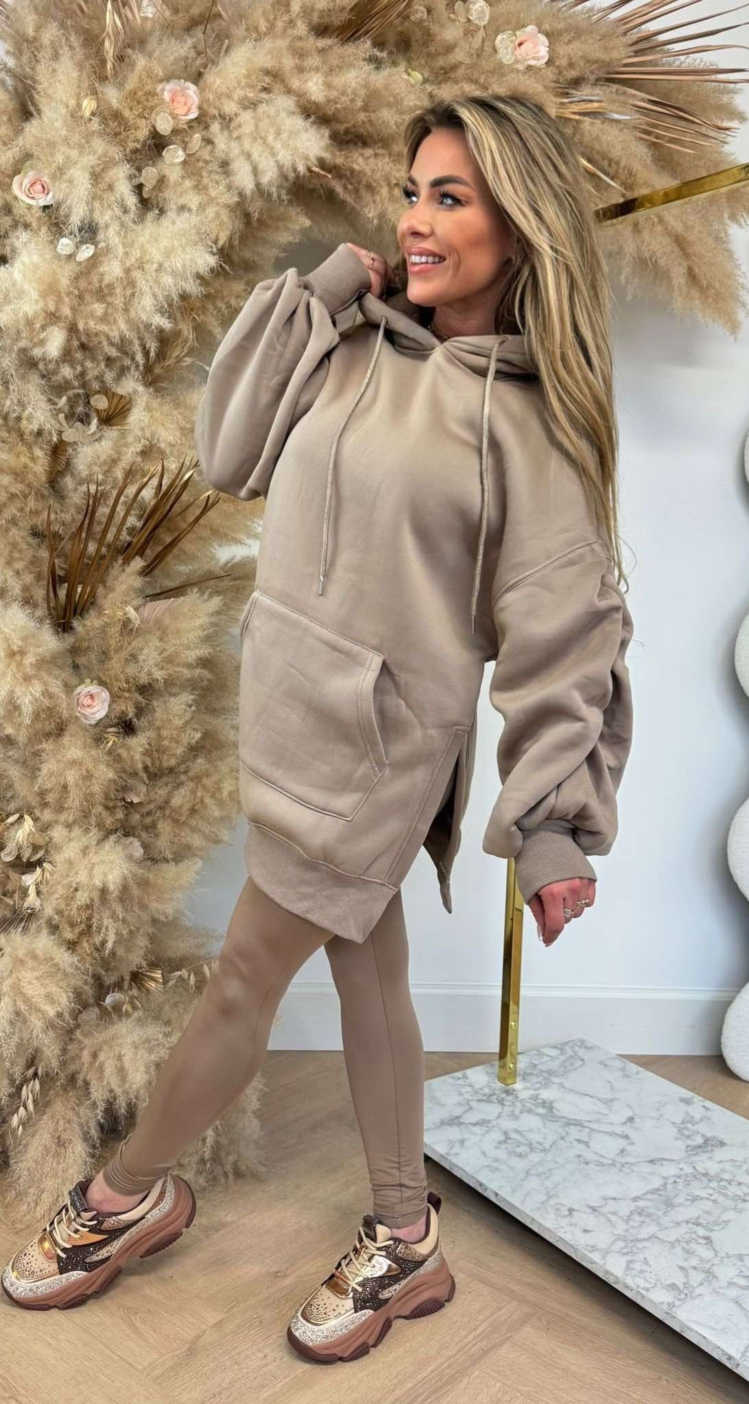 ROUCHE HOODIE SET + LEGGING 9330 TAUPE