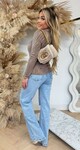 BY SWAN BUTTON PRINT BLOUSE 8501 DARKTAUPE