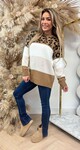 BOBBY LEO STRIPE SWEAT CAMEL/LIGHTBEIGE