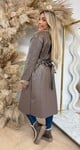 LEATHER LOOK TEDDY COAT CHOCO