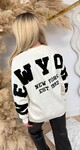 NEW YORK TEDDY TEKST SWEAT 180 LIGHTBEIGE/BLACK