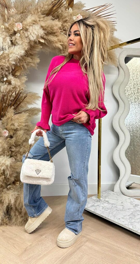 EVA ROUCHE MOUW SWEAT FUCHSIA