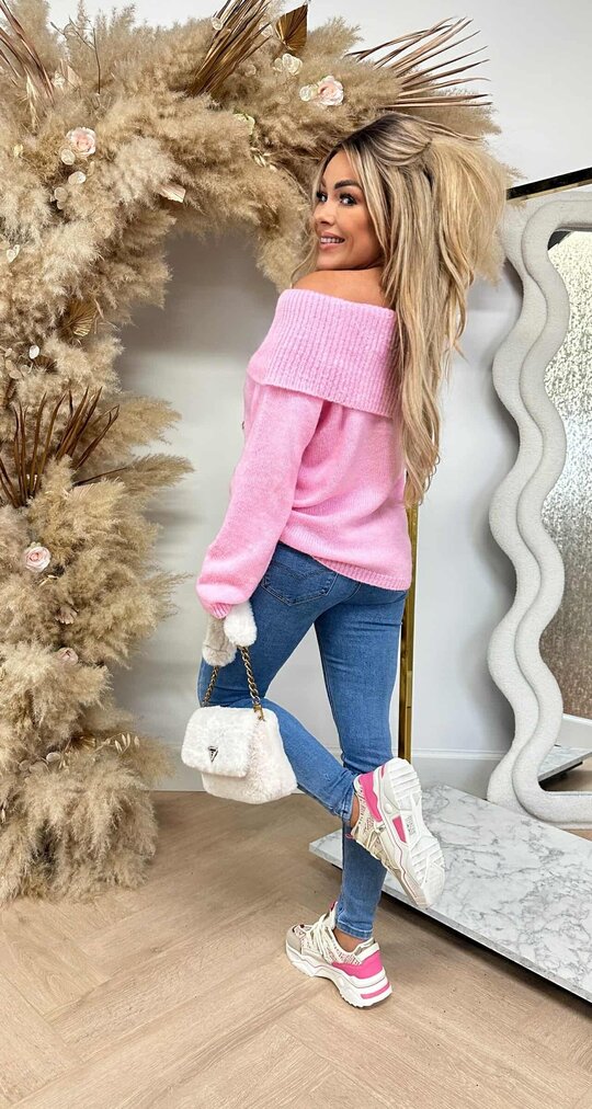 ROSANNA OFFSHOULDER SWEAT SWEETPINK