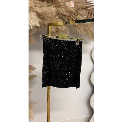 LUCCE SEQUIN SKIRT 1649 BLACK LUCCE SEQUIN SKIRT 1649 BLACK