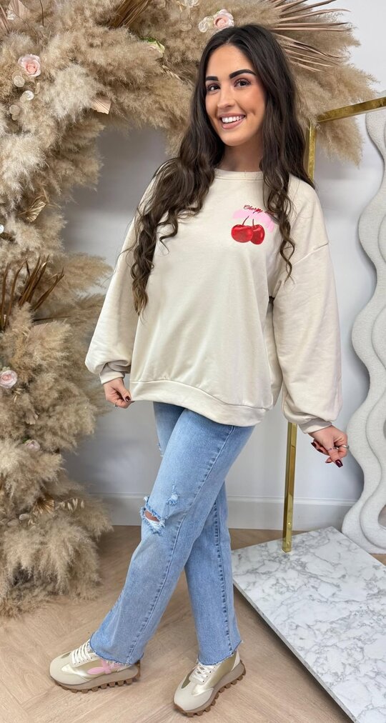 DELICIOSO CHERRY SWEAT 801742 BEIGE