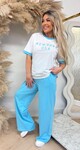 NEW YORK SET 7037 TEE+PANTS BLUE