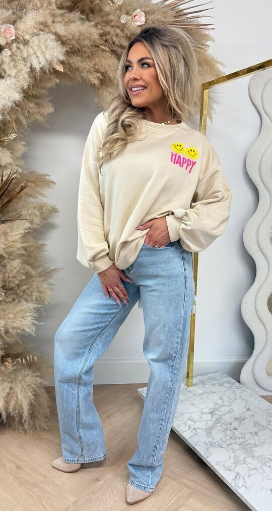 HAPPY SMILE SWEAT 801760 BEIGE