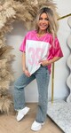 SATIN NEW YORK 35 TEE FUCSHIA