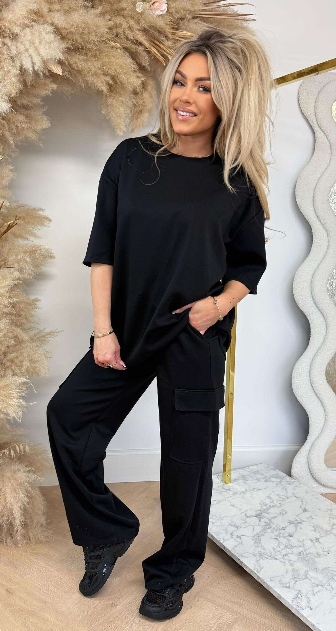 CARGO JOG SET BLACK