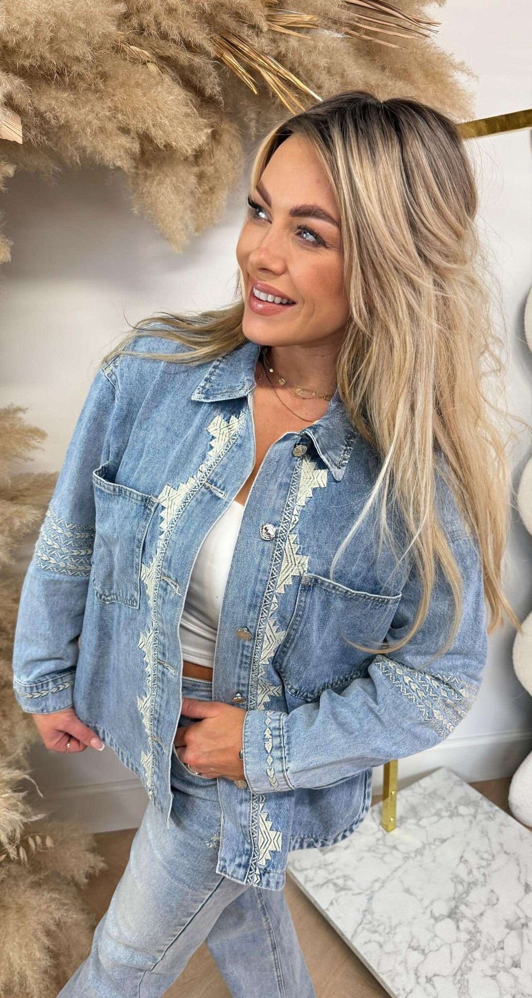 BOHO DENIM JACKET T08 DENIMBLUE