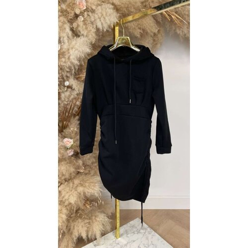 FLEECE HOODIE DRESS BLACK FLEECE HOODIE DRESS BLACK