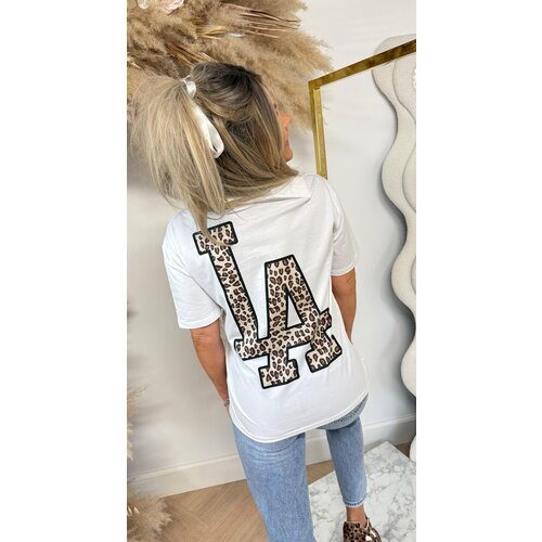 LA LEO PRINT TEKST TEE 257 OFFWHITE LA LEO PRINT TEKST TEE 257 OFFWHITE