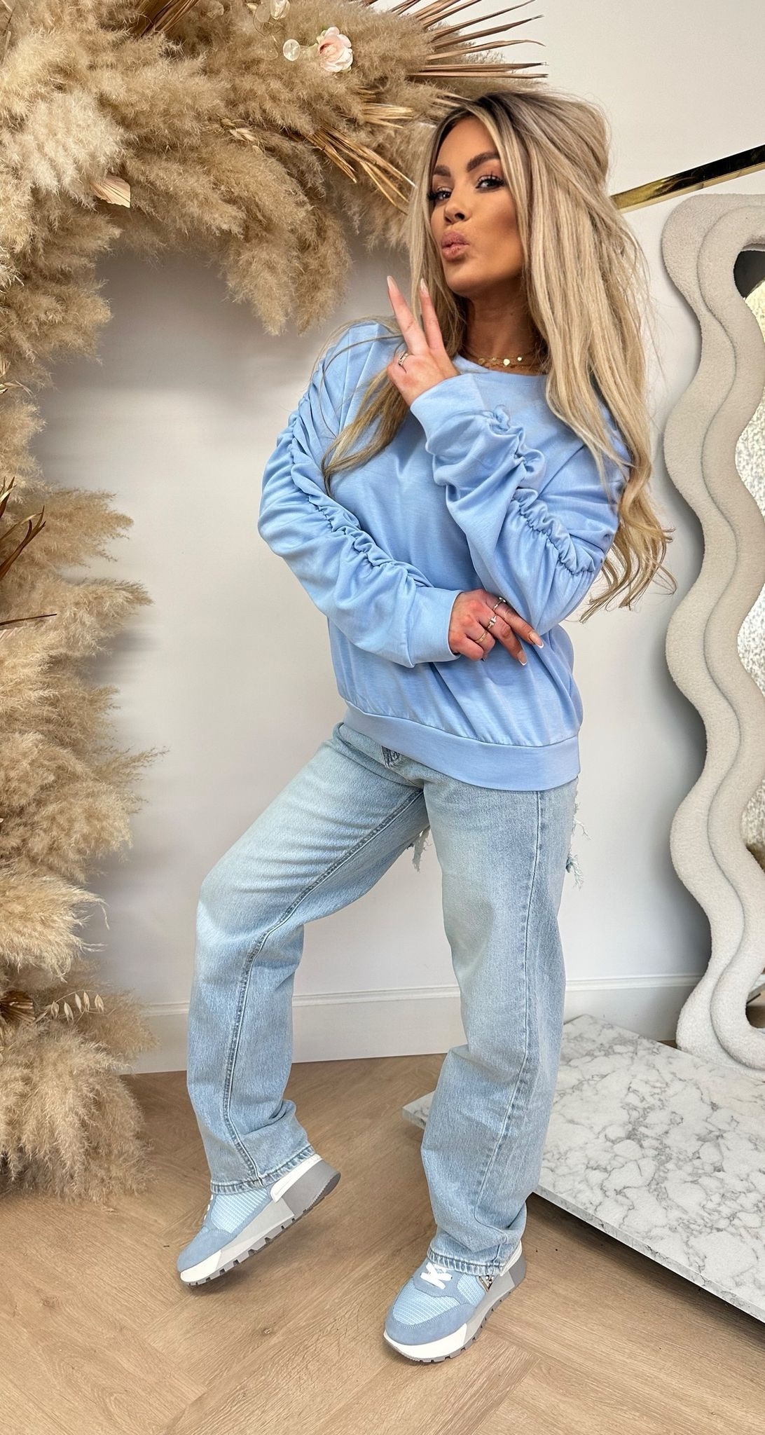 SMOCK MUSTHAVE SWEAT ICEBLUE