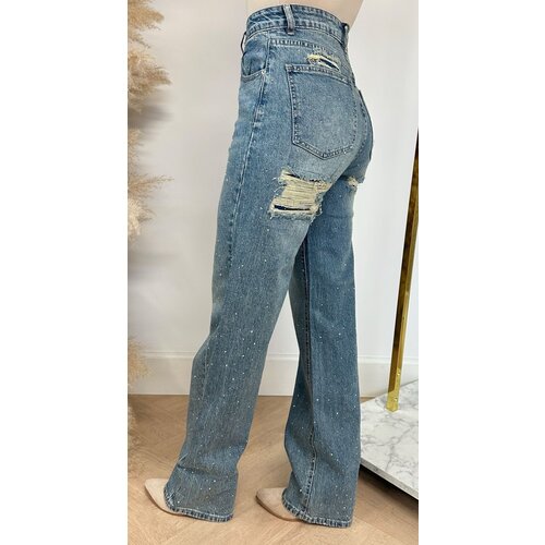 DIAMOND DAMAGED JEANS T62-1 BLUE DIAMOND DAMAGED JEANS T62-1 BLUE