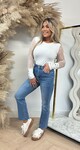 BASIC STRETCH LACE SLEEVE TOP 11819 OFFWHITE