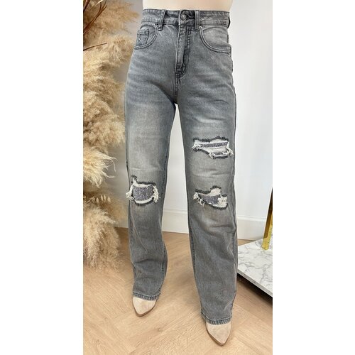 SUPER STYLISH DAMAGED JEANS T67-1 GREY SUPER STYLISH DAMAGED JEANS T67-1 GREY
