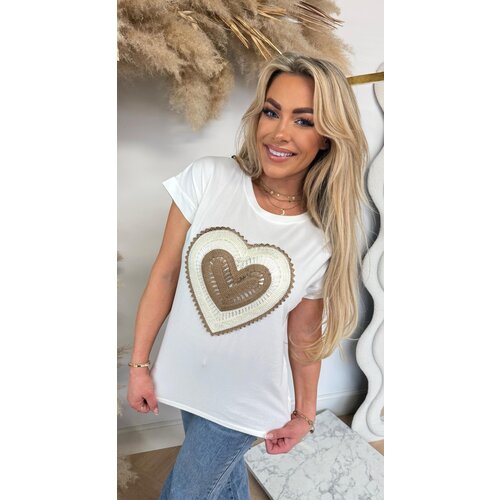 CROCHET HEART TEE OFF WHITE CROCHET HEART TEE OFF WHITE