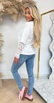 PINK GIN LACE SLEEVE TOP 60226 OFF WHITE