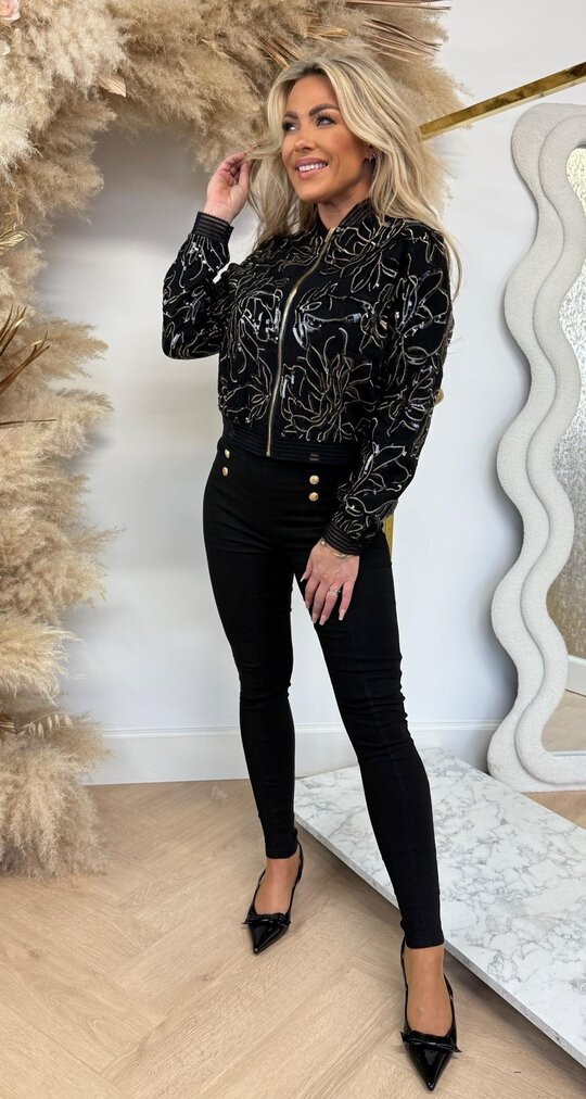 GLAM SEQUIN VEST 19863 BLACK