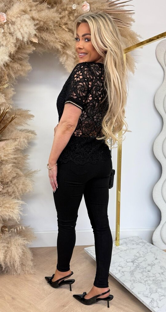 ALL OVER LACE SHIRT 19841 BLACK