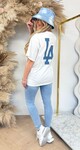 LA OVERSIZED BASIC TEE 7229 OFF WHITE/DENIM
