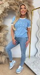 DESIGNER TEKST SHIRT 9085 ICE BLUE