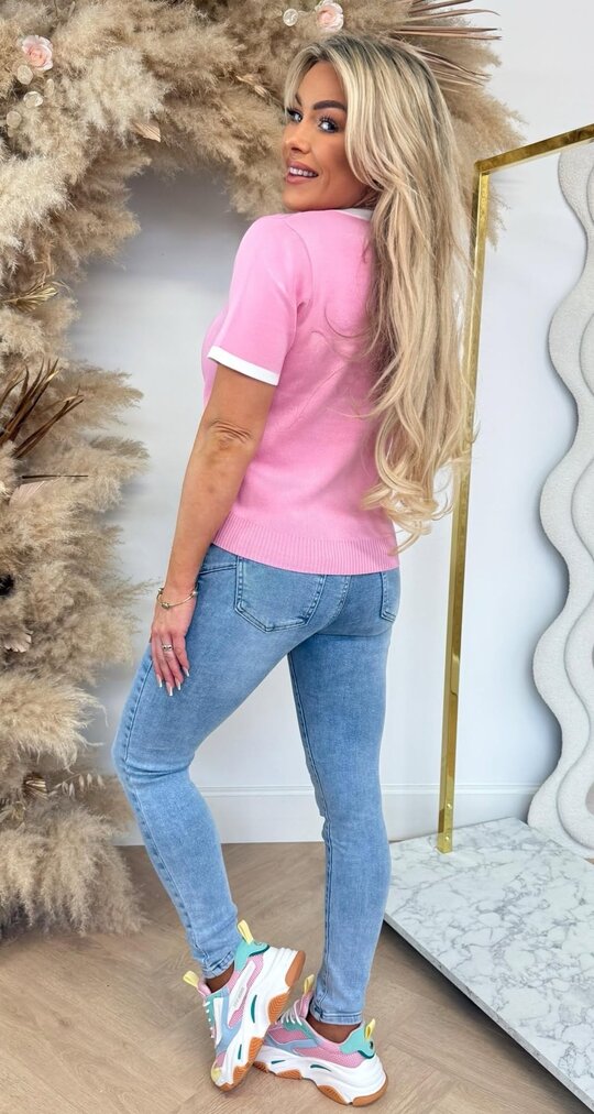 DESIGNER TEKST SHIRT 9085 PINK