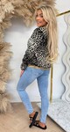 SHINE LEOPARD VESTJE N5275-310 TAUPE/GOLD