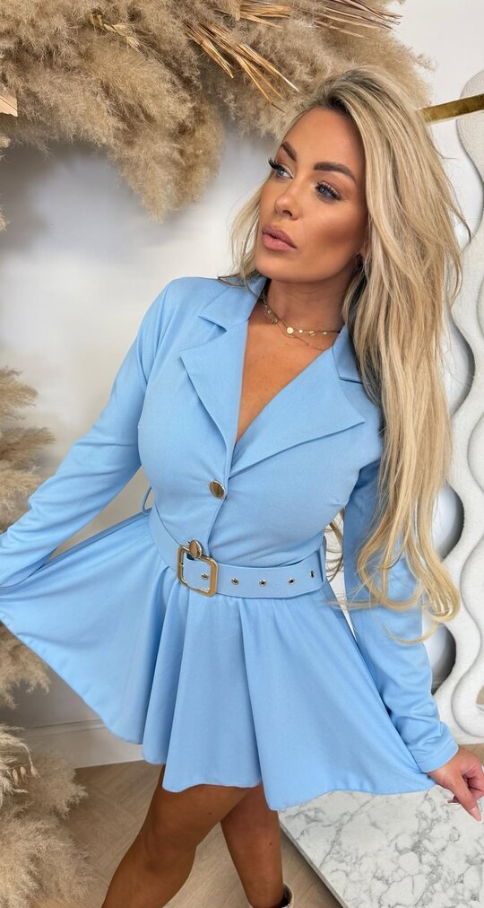 BUTTON PLAYSUIT ICEBLUE