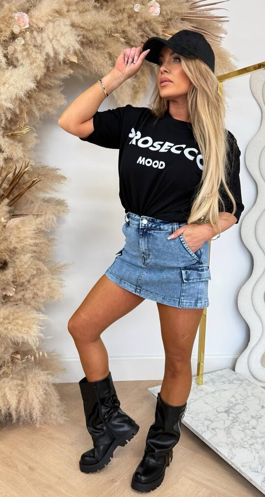 PROSECCO MOOD TEE BLACK