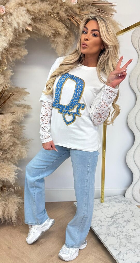 D'R INSPIRED LACE SHIRT 60226 BLUE