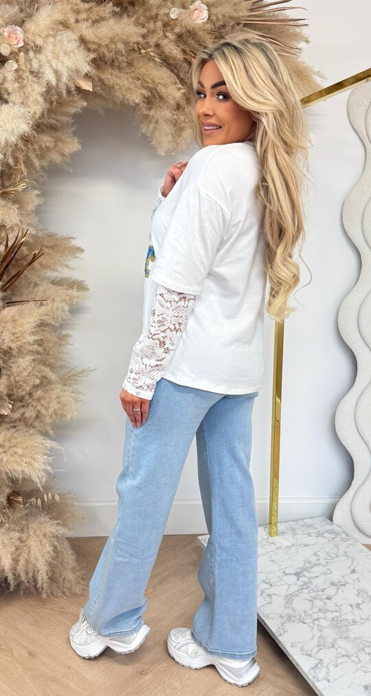 D'R INSPIRED LACE SHIRT 60226 BLUE