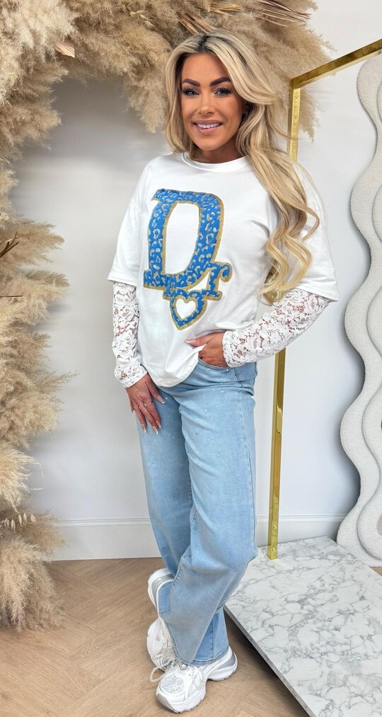 D'R INSPIRED LACE SHIRT 60226 BLUE