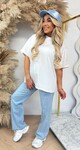 NEW YORK BACK T SHIRT 7227 OFFWHITE/BLUE