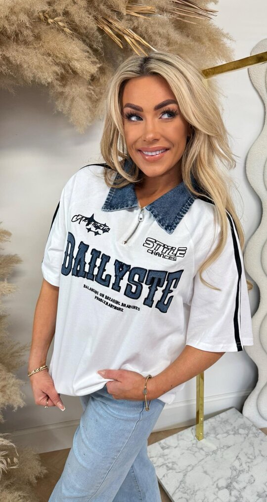 DAILYSTE SHIRT WHITE/DENIM