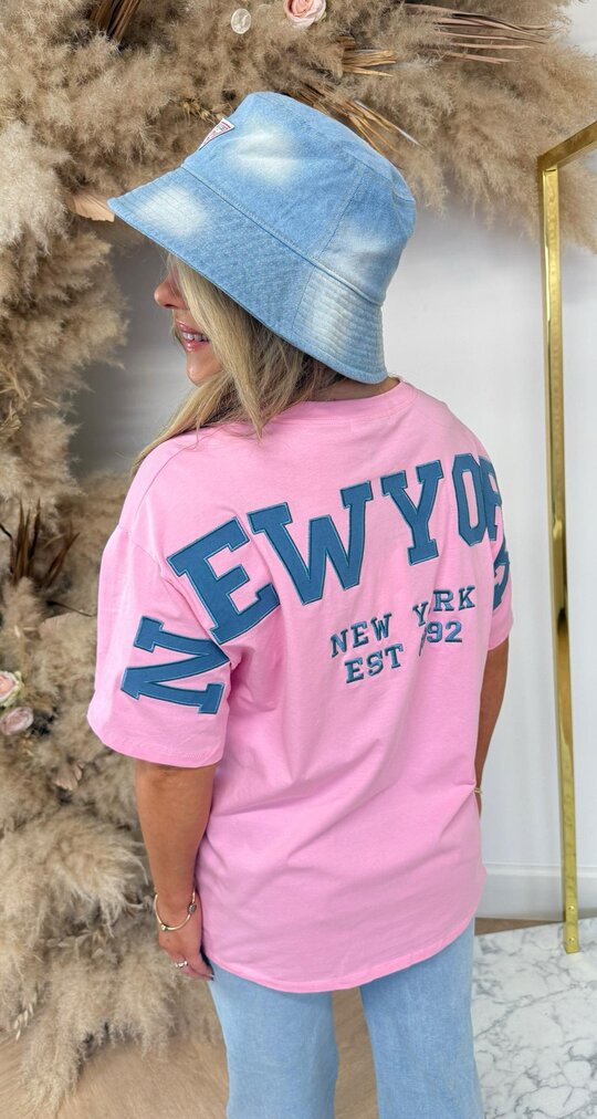 NEW YORK BACK T SHIRT 7227 PINK