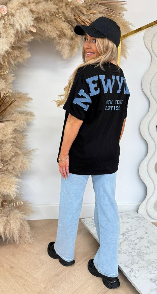 NEW YORK BACK T SHIRT 7227 BLACK