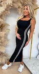 STRIPE BASIC DRESS BLACK