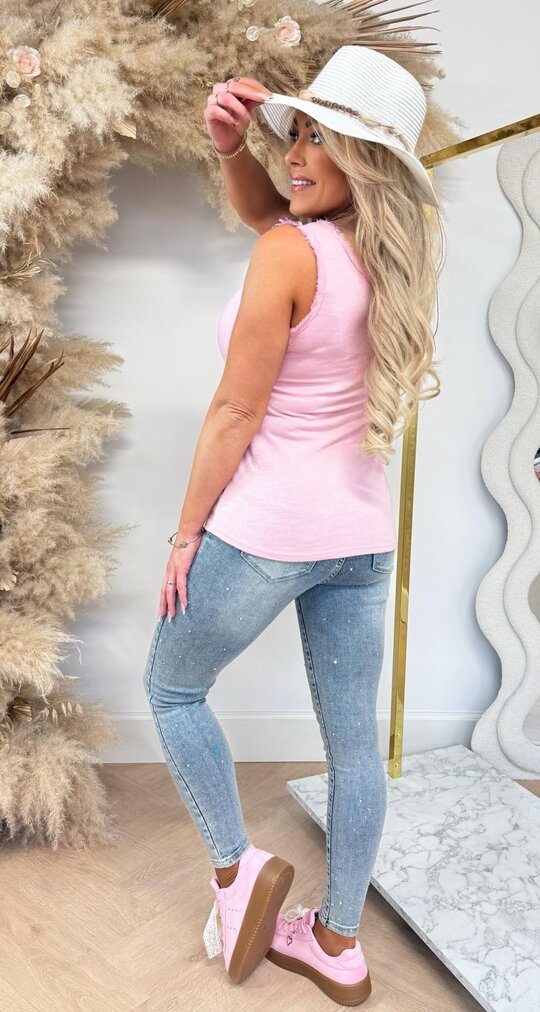 FRAYED TOP LIGHTPINK