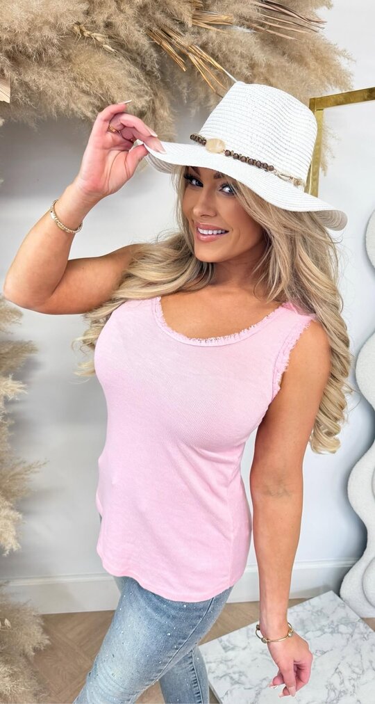 FRAYED TOP LIGHTPINK