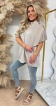 TRENDY BUTTON TOP BEIGE