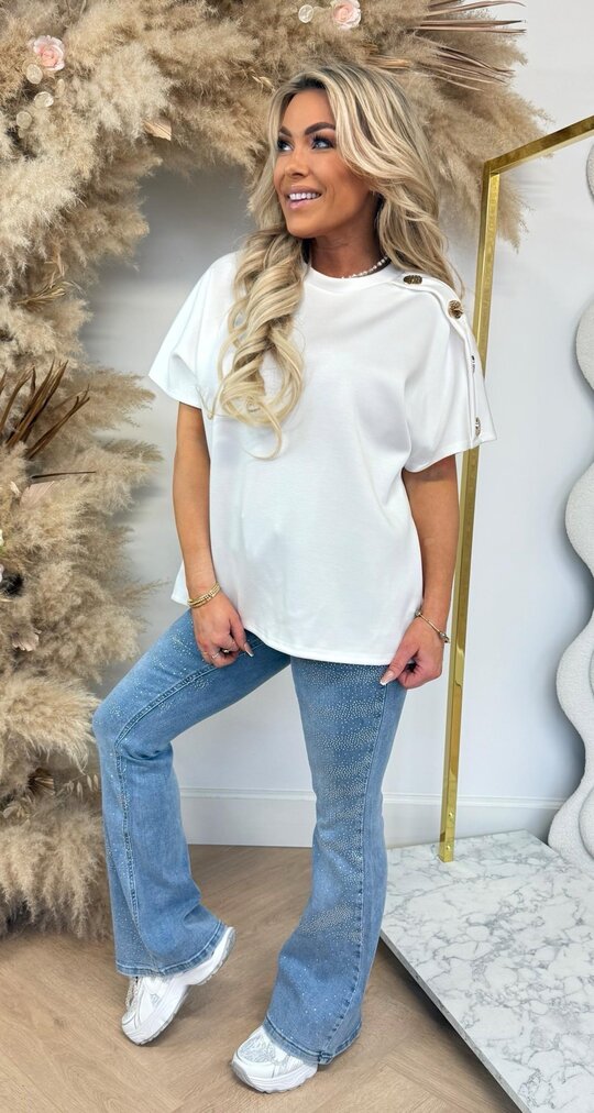 GLAM BUTTON SHIRT OFF WHITE