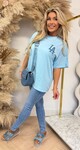 LA OVERSIZED BASIC TEE 7229 BLUE