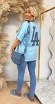 LA OVERSIZED BASIC TEE 7229 BLUE