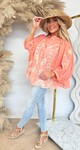 OVERSIZED EMBROIDER PRINT BLOUSE 2996 PEACH