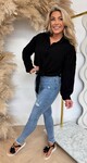 COTTON BASIC KNOOP BLOUSE BLACK