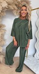 FELINE SHINY PLISSE SET ARMYGREEN